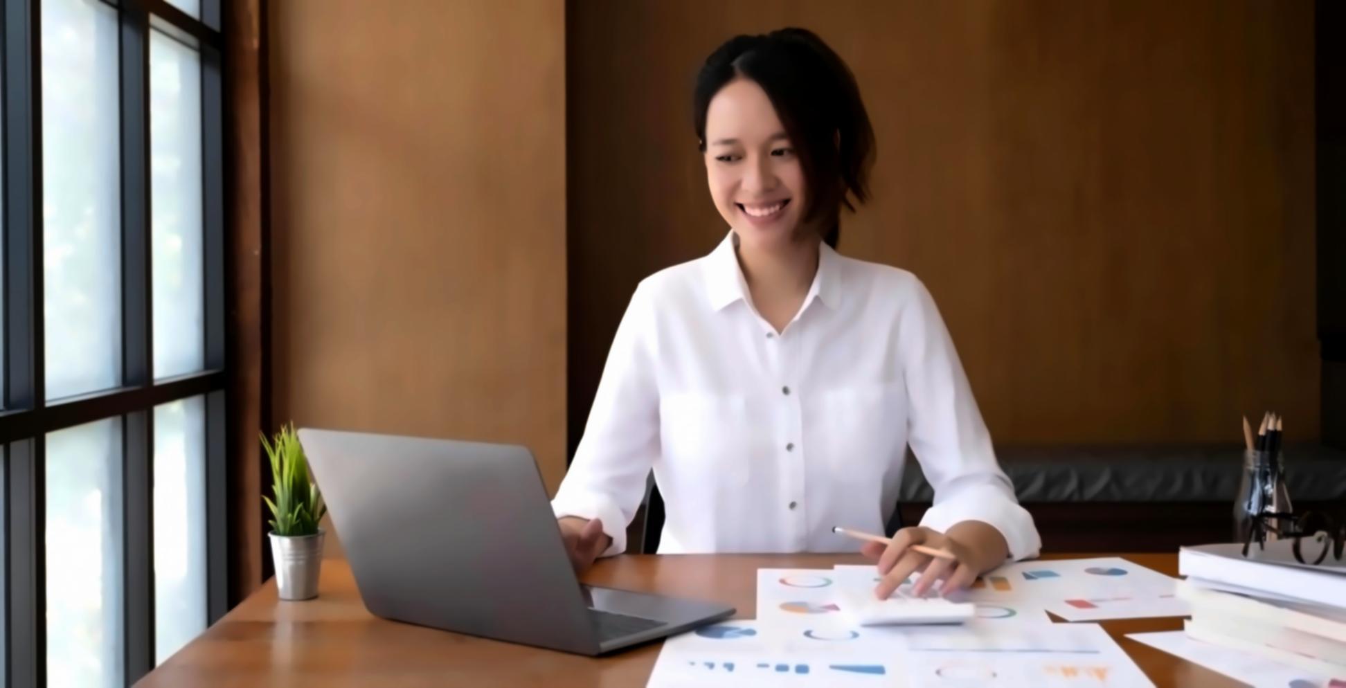 Financial planning workspace with organized expense tracking